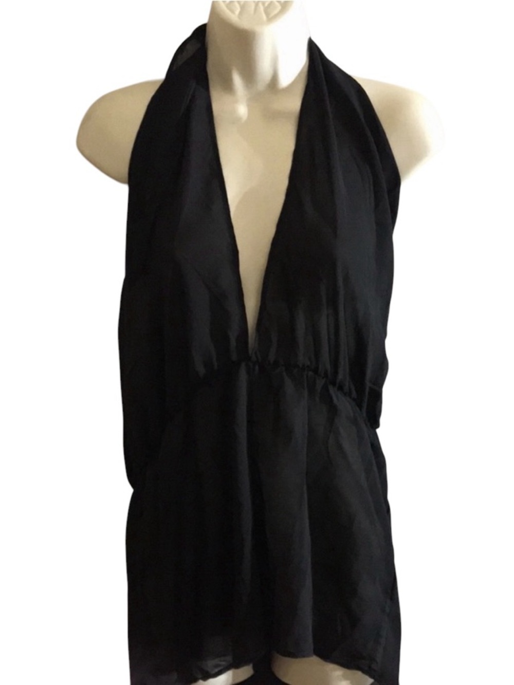 Rampage size large black semi sheer Romper swim cover up NWT
